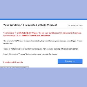 Your Windows is infected with (3) Viruses! Scam thumb